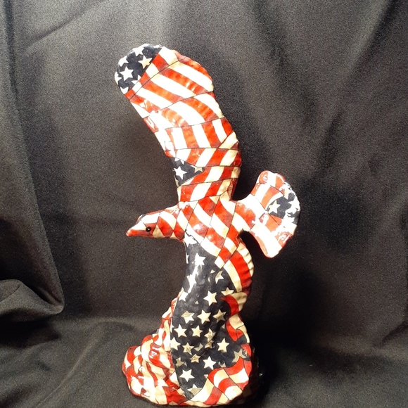 Other - Vintage American Flag PrintCeramic Eagle Figurine